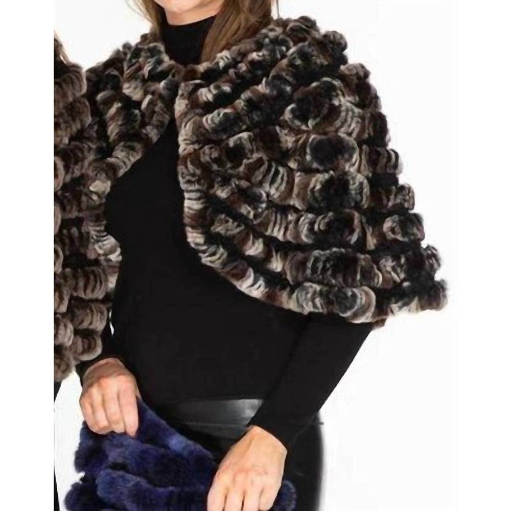 NEW EUROPA rex rabbit pull-on shawl in multi